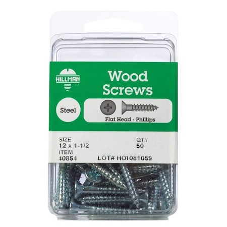 Homecare Products 40854 12 x 1.5 in. FH Phil Wood Screws, 5PK HO3304520